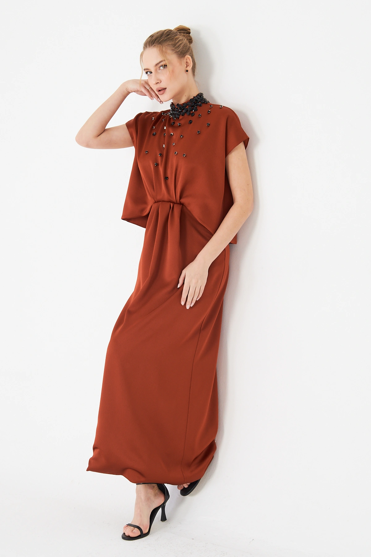 Taş Detaylı Carmine Elbise